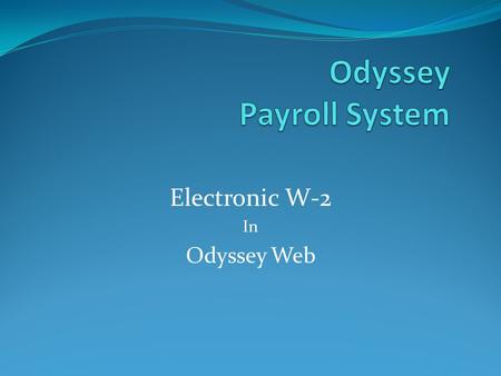 Odyssey Payroll System
