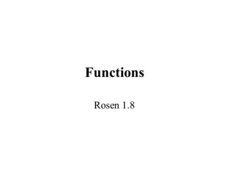 Functions Rosen 1.8.