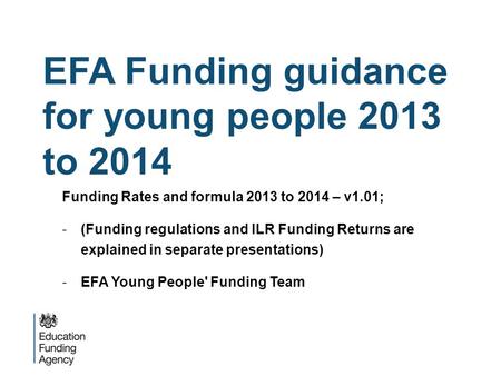 EFA Funding guidance for young people 2013 to 2014