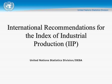 United Nations Statistics Division/DESA