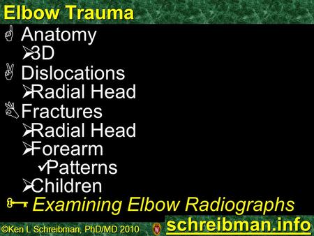 Examining Elbow Radiographs