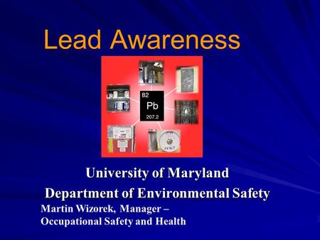 University of Maryland Department of Environmental Safety