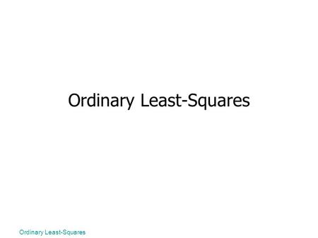 Ordinary Least-Squares