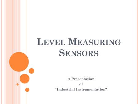Level Measuring Sensors