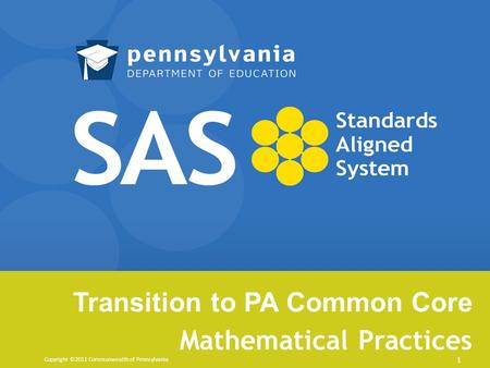 Transition to PA Common Core Mathematical Practices