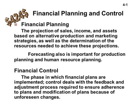 $424$ Financial Planning and Control Financial Planning