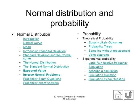Normal distribution and probability