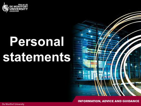 Personal statements. Contents The big picture Why is the personal statement important? Structure Four key paragraphs Top tips Review.