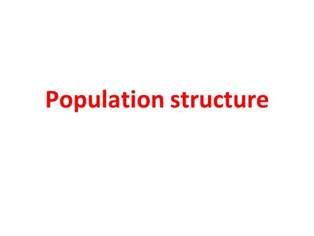 Population structure.