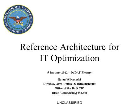 Reference Architecture for IT Optimization