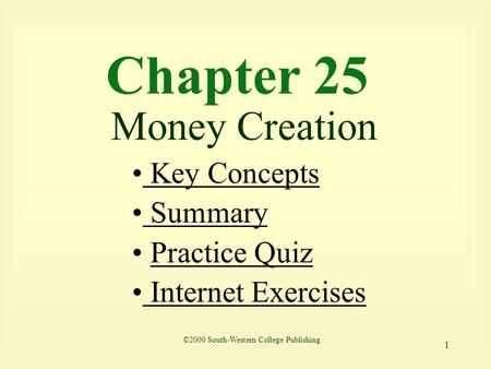 Chapter 25 Money Creation