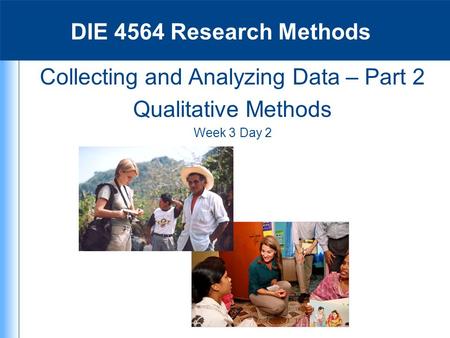 Collecting and Analyzing Data – Part 2