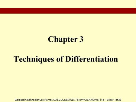 Chapter 3 Techniques of Differentiation