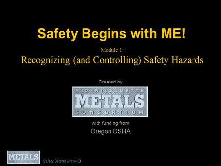 Module 1: Recognizing (and Controlling) Safety Hazards