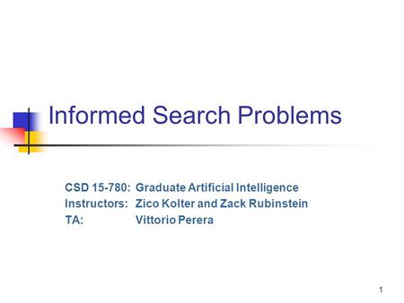 Informed Search Problems