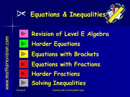 Equations & Inequalities