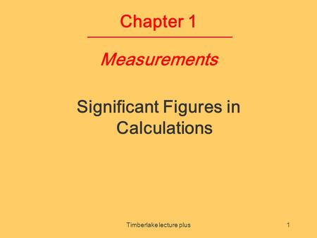 Significant Figures in Calculations