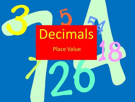Decimals Place Value.
