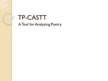 A Tool for Analyzing Poetry