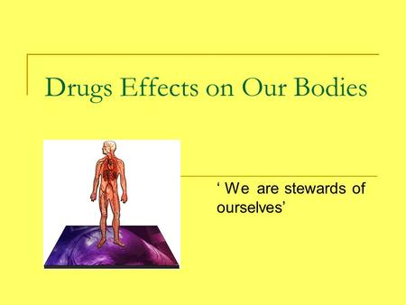 Drugs Effects on Our Bodies ‘ We are stewards of ourselves’