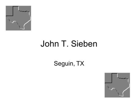 John T. Sieben Seguin, TX. For the next few minutes I want to share with you some applications of mathematics that are part of our every day environment.