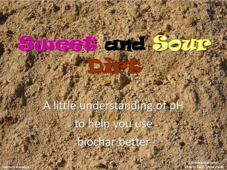 And Sour Dirt Sweet and Sour Dirt A little understanding of pH to help you use biochar better Sweet Sour Dirt Sweet and Sour Dirt Contains animation Contains.