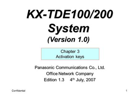 KX-TDE100/200 System (Version 1.0)