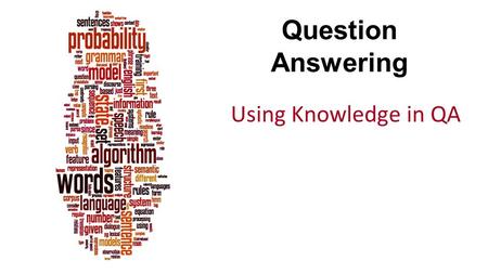 Question Answering Using Knowledge in QA. Dan Jurafsky Relation Extraction Answers: Databases of Relations born-in(“Emma Goldman”, “June 27 1869”) author-of(“Cao.