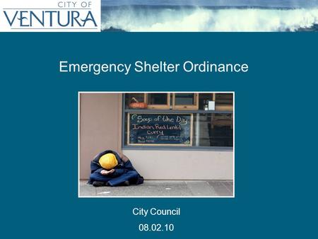 Emergency Shelter Ordinance City Council 08.02.10.