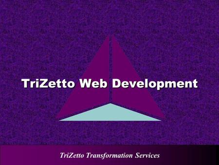 TriZetto Transformation Services TriZetto Web Development.