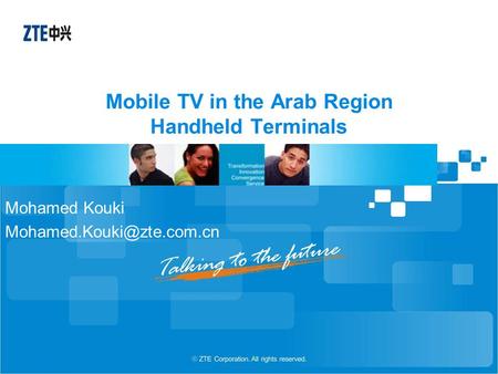 Mobile TV in the Arab Region Handheld Terminals Mohamed Kouki