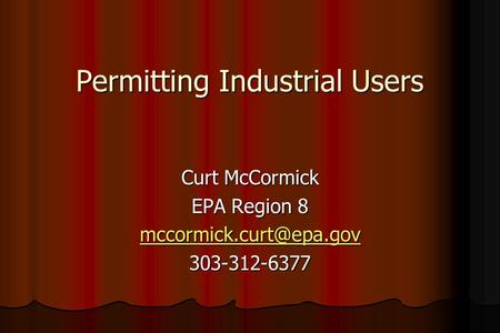 Permitting Industrial Users