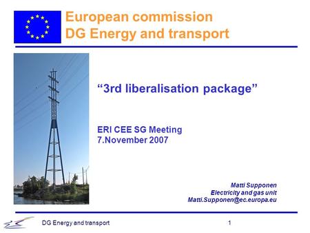 European commission DG Energy and transport