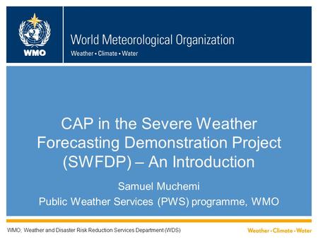 Samuel Muchemi Public Weather Services (PWS) programme, WMO