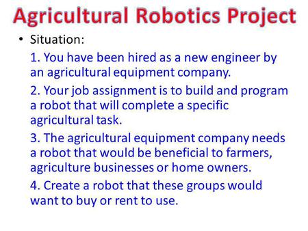 Agricultural Robotics Project