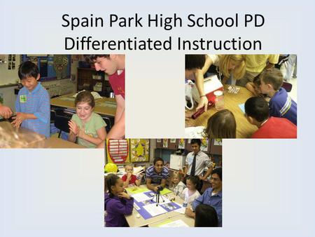Spain Park High School PD Differentiated Instruction.