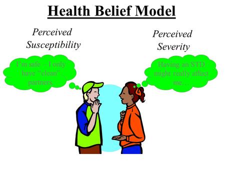 Health Belief Model Perceived Susceptibility Harlem Health Promotion Center/Center for Community Health and Education Perceived Severity I’m safe – I only.