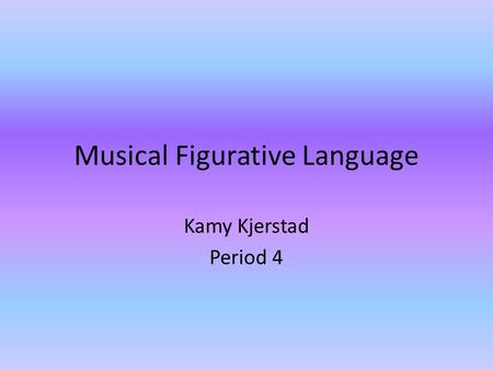 Musical Figurative Language