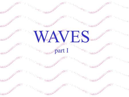 WAVES part I. (Note: light and ANY E&M wave are synonymous in physics. If you mean just that limited portion of the spectrum which humans can see, you.