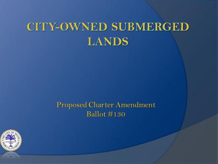 Proposed Charter Amendment Ballot #130. The City of Miami is proposing an amendment to the City Charter creating a process for an area of real estate.