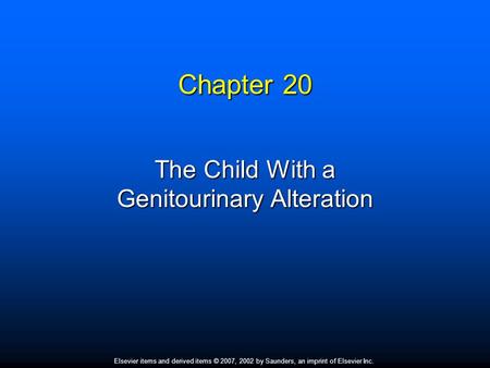 The Child With a Genitourinary Alteration