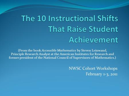 The 10 Instructional Shifts That Raise Student Achievement
