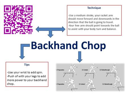 Backhand Chop Technique Tips -Use your wrist to add spin.