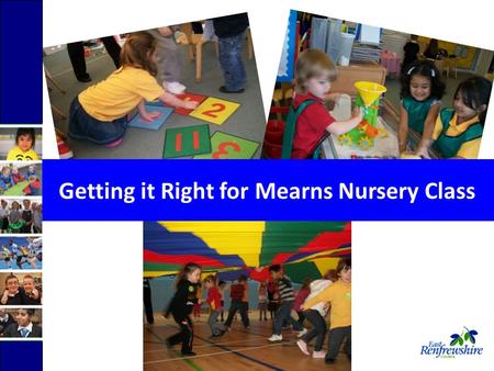 Getting it Right for Mearns Nursery Class. Getting it Right for Every Child.
