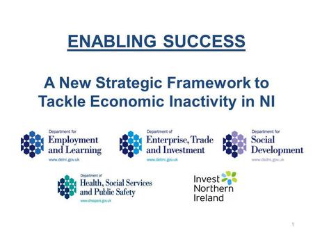 ENABLING SUCCESS A New Strategic Framework to Tackle Economic Inactivity in NI 1.
