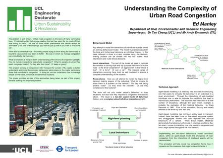Understanding the Complexity of Urban Road Congestion Ed Manley Department of Civil, Environmental and Geomatic Engineering Supervisors: Dr Tao Cheng (UCL)