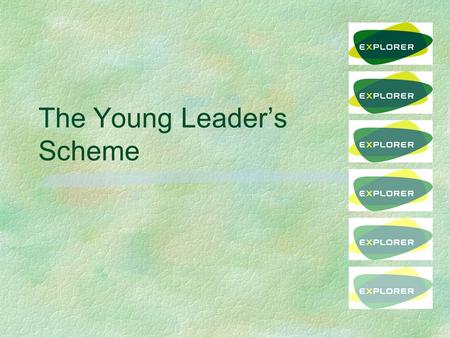 The Young Leader’s Scheme. YL Unit §District has a responsibility to set up a YL Unit l can be shared with another District (s) §Led by ESL(YL) §Different.