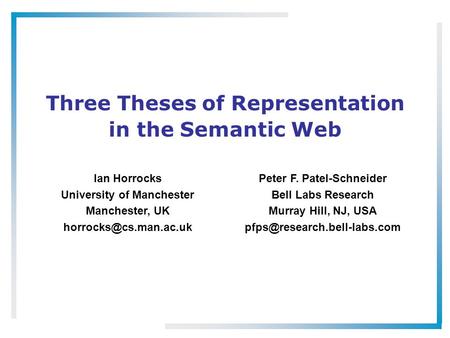 Three Theses of Representation in the Semantic Web