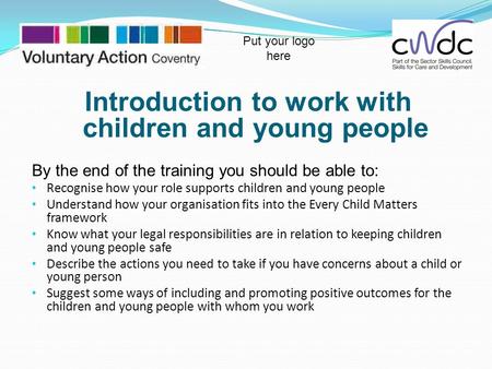 Introduction to work with children and young people