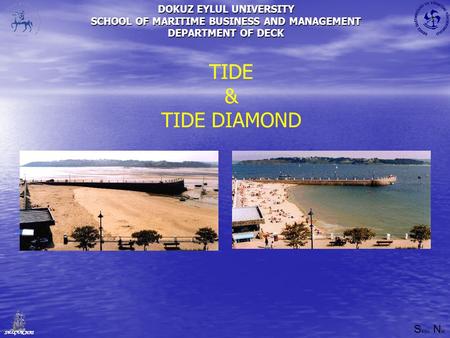DOKUZ EYLUL UNIVERSITY SCHOOL OF MARITIME BUSINESS AND MANAGEMENT DEPARTMENT OF DECK S elçuk N as SELÇUK NAS TIDE & TIDE DIAMOND.
